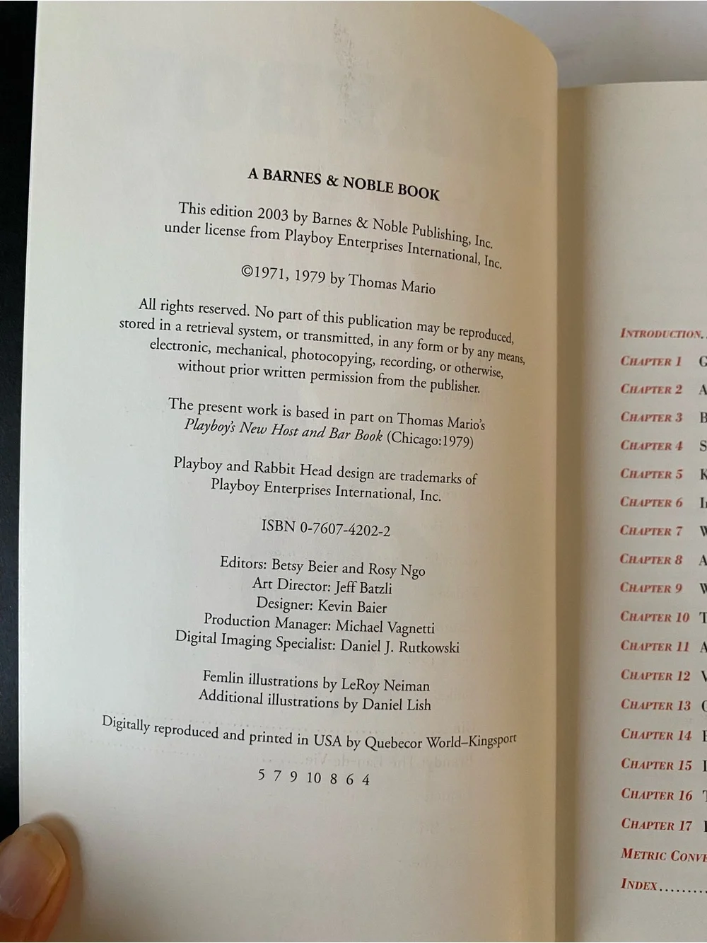 Playboy Bartender's Guide Book Softcover Cocktail Recipes Thomas Mario Retro